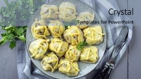  Presentation with flying doves temp plate - Colorful presentation design enhanced with momos - manti on plate backdrop and a light blue colored foreground