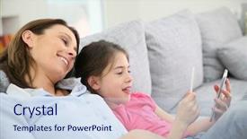  Presentation with mother blessed - Cool new PPT layouts with momos - mother and daughter playing backdrop and a  colored foreground