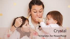  Presentation with black children babies hands feet - Theme with moms babies - little daughter feed mother while background and a coral colored foreground