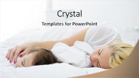  Presentation with mother and baby - PPT theme having momy sleep - baby with mother preparing background and a white colored foreground