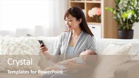  Presentation with motherhood - Theme enhanced with momy sleep - family technology and motherhood concept background and a coral colored foreground