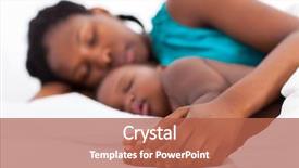  Presentation with mother baby animation - Audience pleasing theme consisting of momy sleep - loving african mother napping backdrop and a red colored foreground