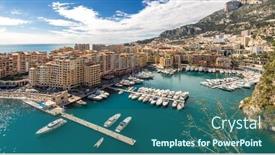  Presentation with cityscape - Presentation featuring monaco-fontvieille-cityscape-monte-carlo background and a ocean colored foreground