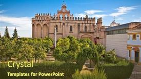  Presentation with spain - PPT theme enhanced with monasterio-san-isidoro-del-campo background and a tawny brown colored foreground