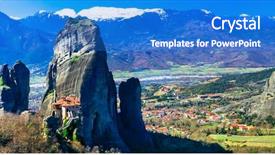  Presentation with religious - Slides enhanced with monastery - monasteries of meteora - famous background and a teal colored foreground