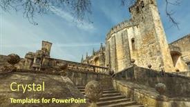  Presentation with christ - Presentation design with monastery-convent-of-christ background and a tawny brown colored foreground