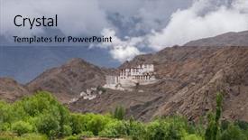  Presentation with ladakh - Slide deck having monastery in ladakh jammu kashmir background and a light blue colored foreground
