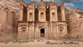  Presentation with petra - Presentation theme consisting of monastery-in-the-ancient-city background and a coral colored foreground