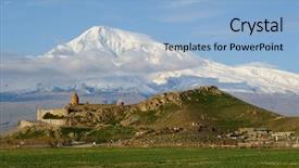  Presentation with armenia - Presentation theme enhanced with monastery khor virap in armenia background and a light blue colored foreground