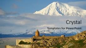  Presentation with monastery - Presentation enhanced with monastery khor virap in armenia background and a light gray colored foreground