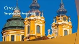  Presentation with monastery - Slide deck featuring monastery-melk-in-north-austria background and a ocean colored foreground