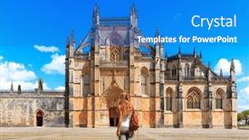  Presentation with tour - PPT theme featuring monastery-of-batalha-tour-tourism background and a  colored foreground