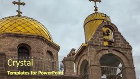  Presentation with pilgrimage - Slide deck having monastery-of-gerasim-of-jordan background and a tawny brown colored foreground