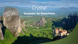  Presentation with monastery - Colorful slides enhanced with monastery-of-rousanou-and-monastery backdrop and a teal colored foreground