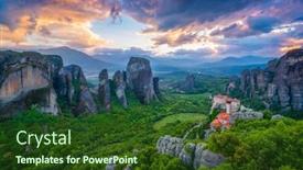  Presentation with monastery - PPT theme enhanced with monastery-of-rousanou-and-monastery background and a tawny brown colored foreground