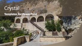  Presentation with monastery - Beautiful theme featuring monastery-of-saint-neophytos-paphos backdrop and a gray colored foreground