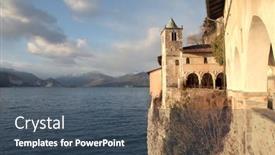  Presentation with monastery - PPT layouts having monastery-of-santa-caterina-del background and a ocean colored foreground