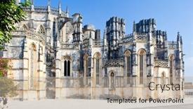  Presentation with monastery - PPT theme consisting of monastery-of-santa-maria-da background and a mint green colored foreground