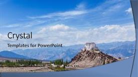  Presentation with monastery - Colorful PPT theme enhanced with monastery of the drugpa sect backdrop and a  colored foreground