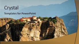  Presentation with holy - Theme having monastery of the holy trinity background and a light blue colored foreground