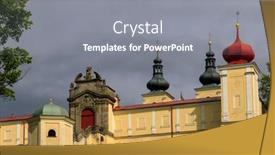  Presentation with god - Presentation theme featuring monastery-of-the-mother background and a gray colored foreground