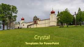  Presentation with czech republic - Presentation design having monastery-of-the-mother background and a tawny brown colored foreground