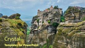  Presentation with monastery - Slides featuring monastery-of-varlaam-and-monastery background and a tawny brown colored foreground