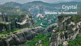  Presentation with monastery - Theme consisting of monastery-of-varlaam-and-monastery background and a seafoam green colored foreground