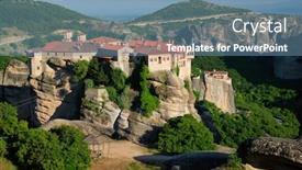  Presentation with monastery - Amazing slides having monastery-of-varlaam-monastery backdrop and a teal colored foreground