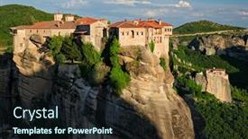  Presentation with monastery - Cool new PPT theme with monastery-of-varlaam-monastery backdrop and a wine colored foreground