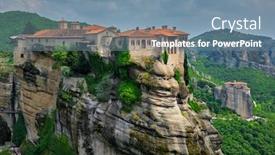  Presentation with monastery - Audience pleasing PPT theme consisting of monastery-of-varlaam-monastery backdrop and a seafoam green colored foreground