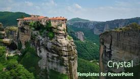  Presentation with monastery - Theme featuring monastery-of-varlaam-monastery background and a tawny brown colored foreground
