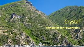  Presentation with petra - Slide deck featuring monastery on holy mount athos background and a tawny brown colored foreground
