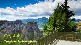  Presentation with monastery - Theme with monastery-on-top-of-rock background and a tawny brown colored foreground