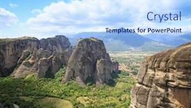  Presentation with monastery - Slide deck consisting of monastery-on-top-of-rock background and a sky blue colored foreground