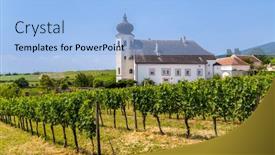  Presentation with winery - PPT theme enhanced with monastery-winery-thallern-near-gumpoldskirchen background and a light blue colored foreground