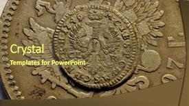  Presentation with monay - Slide set enhanced with monay - coin background and a tawny brown colored foreground