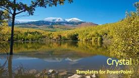  Presentation with altitude - Presentation theme having moncayo peak with an altitude of 2314 meters is the highest peak in the province of zaragoza parque natural de la dehesa del moncayo zaragoza aragon spain background and a tawny brown colored foreground