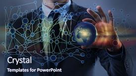  Presentation with global - PPT theme consisting of mondialisation - businessman in globalisation global business background and a wine colored foreground