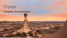  Presentation with landscape desert - Presentation theme featuring monegros-desert-panoramic-landscape-view background and a  colored foreground