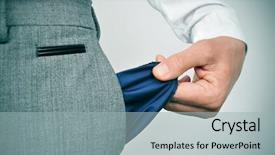  Presentation with empty - Colorful slide deck enhanced with monetary - broke businessman showing his empty backdrop and a light blue colored foreground