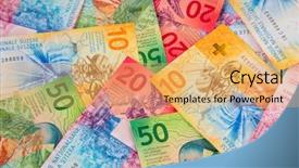  Presentation with banknotes - PPT theme featuring monetary - collection of the new swiss background and a yellow colored foreground