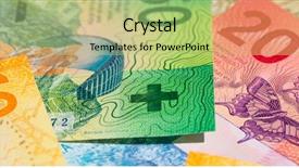  Presentation with banknotes - Slide set consisting of monetary - collection of the new swiss background and a mint green colored foreground