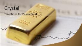  Presentation with bar - PPT layouts consisting of monetary - gold bar concept background and a coral colored foreground
