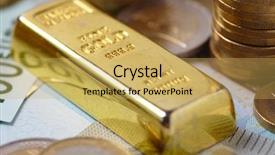  Presentation with gold - PPT layouts consisting of monetary - gold bar concept background and a yellow colored foreground