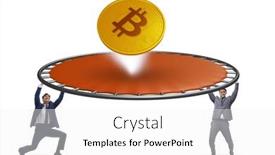 Presentation with cryptocurrency - Presentation theme with monetary-concept-with-cryptocurrency-bouncing background and a white colored foreground