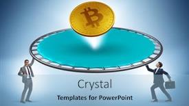  Presentation with cryptocurrency - Slide deck consisting of monetary-concept-with-cryptocurrency-bouncing background and a light blue colored foreground