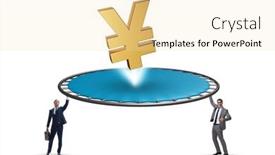  Presentation with concept - Presentation enhanced with monetary-concept-with-currency-bouncing background and a blonde colored foreground