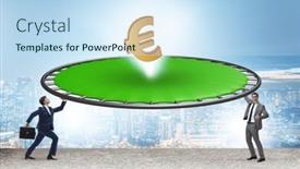  Presentation with concept - PPT theme consisting of monetary-concept-with-currency-bouncing background and a sky blue colored foreground