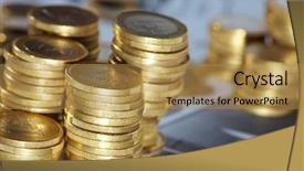  Presentation with financial report - Amazing PPT theme having monetary crisis - business diagram on financial report backdrop and a  colored foreground